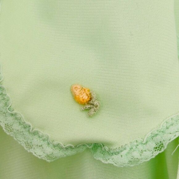 Vintage Womens Night Gown & Robe Set M Light Green Maxi Cottagecore St Patricks - Picture 11 of 15